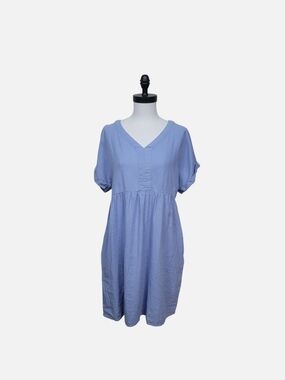 Briggs New York Sky Blue V-Neck Midi Dress